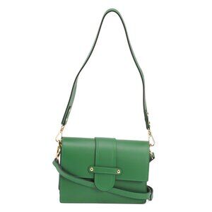 CHEVAL Green Made In Italy Leather Double Compartment Structure Crossbody